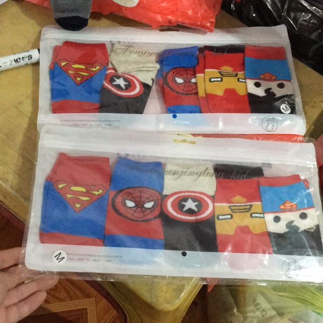 Combo 3 đôi tất hình siêu nhân cho bé