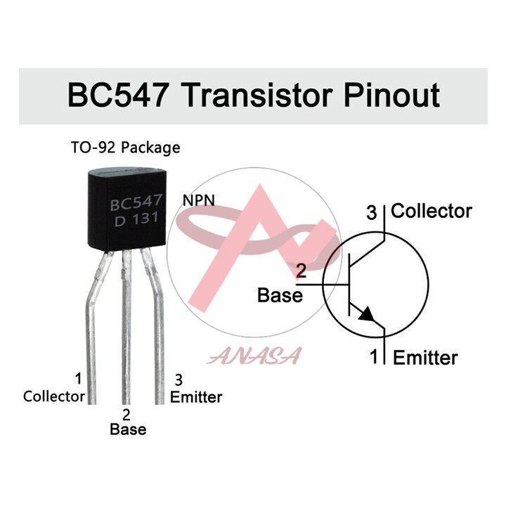 Combo 10 Transistor BC547 TO-92 50V 0.1A NPN