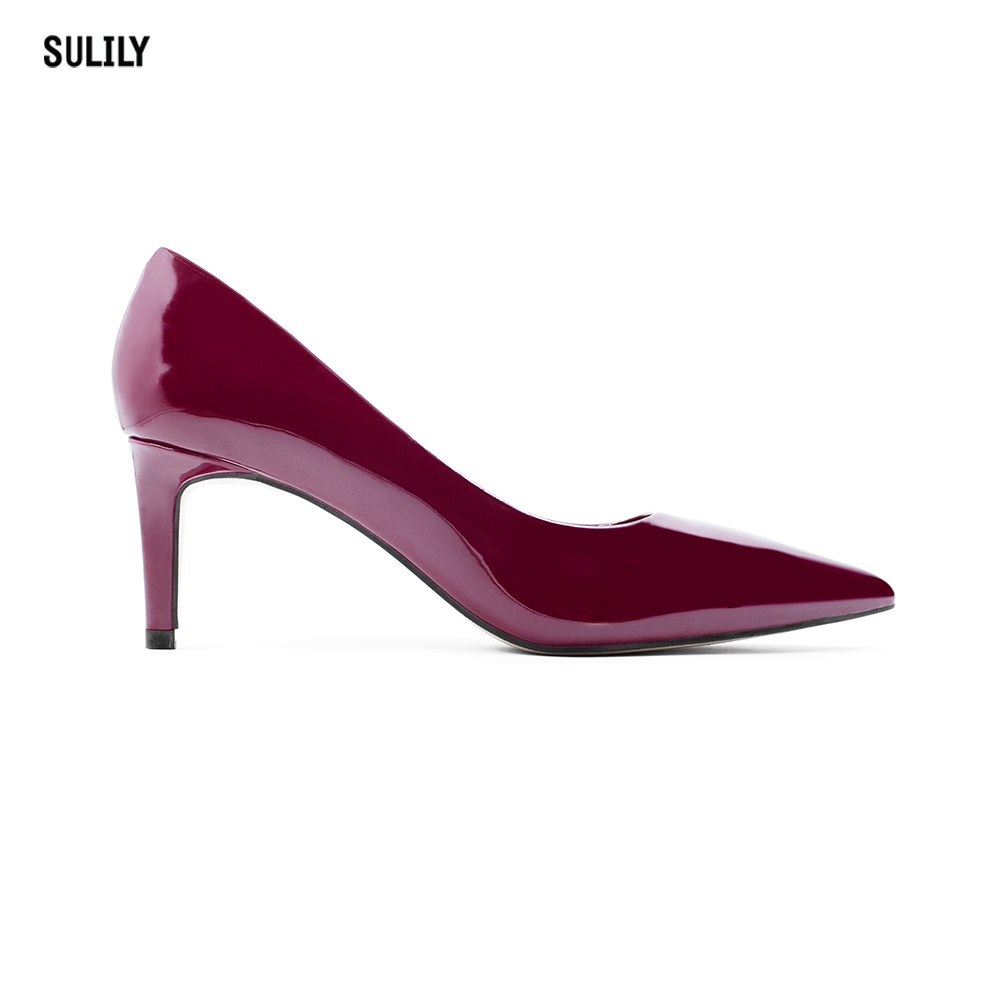 Giày Cao Gót 5cm Da Bóng Đệm Mút Sulily G01-II20DO