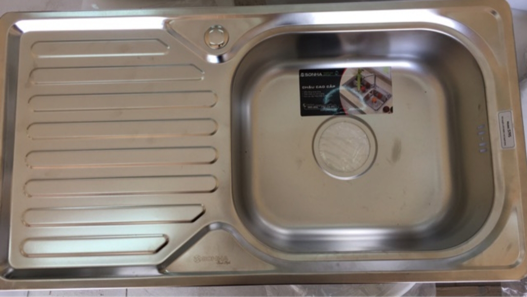 [HCM]CHẬU INOX 1 HỘC1 CÁNH  75*45*23.ĐÃ CÓ BỘ XẢ