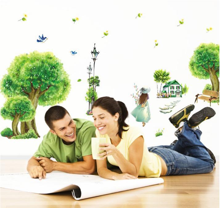 Decal trang trí Cây Tiên xanh