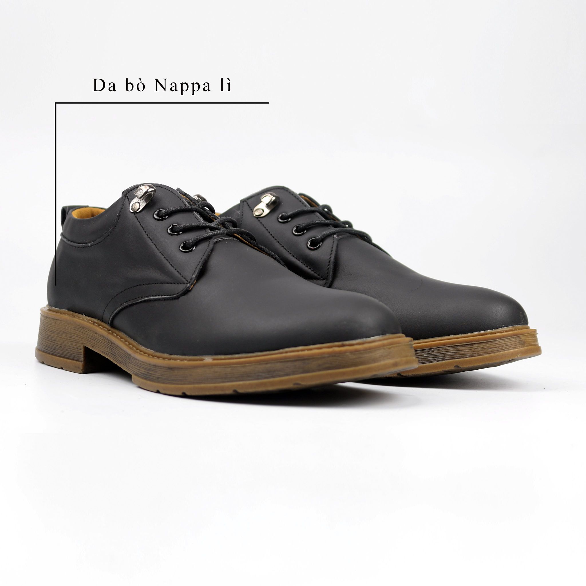 Giày Đốc Nam 135 Đen Da bò Lucas shoes