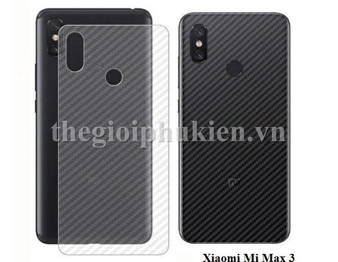 Miếng dán vân carbon, các bon mặt lưng cho Xiaomi Mi Max 3