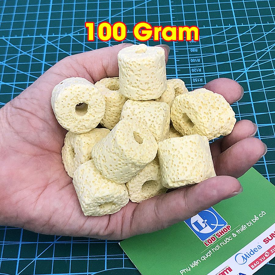 Sứ lọc bể cá, sứ trụ vàng | lọc nước bể cá (100Gram)