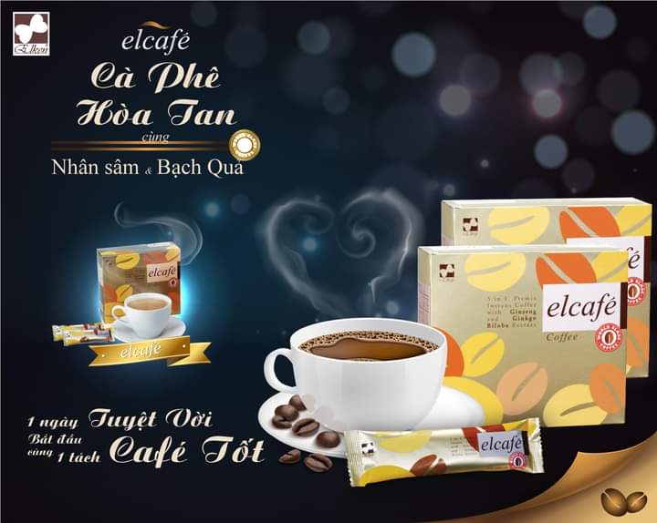 Elcafe Ginseng Elken Cafe nhân sâm, bạch quả