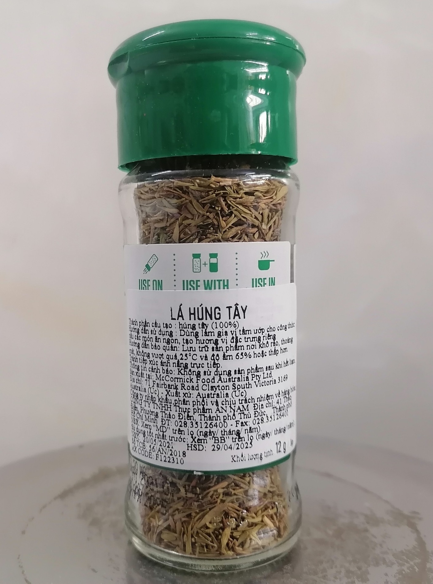 [Lọ nhỏ 12g - THYME] LÁ HÚNG TÂY [Australia] MCCORMICK Thyme Leaves (anm-hk)