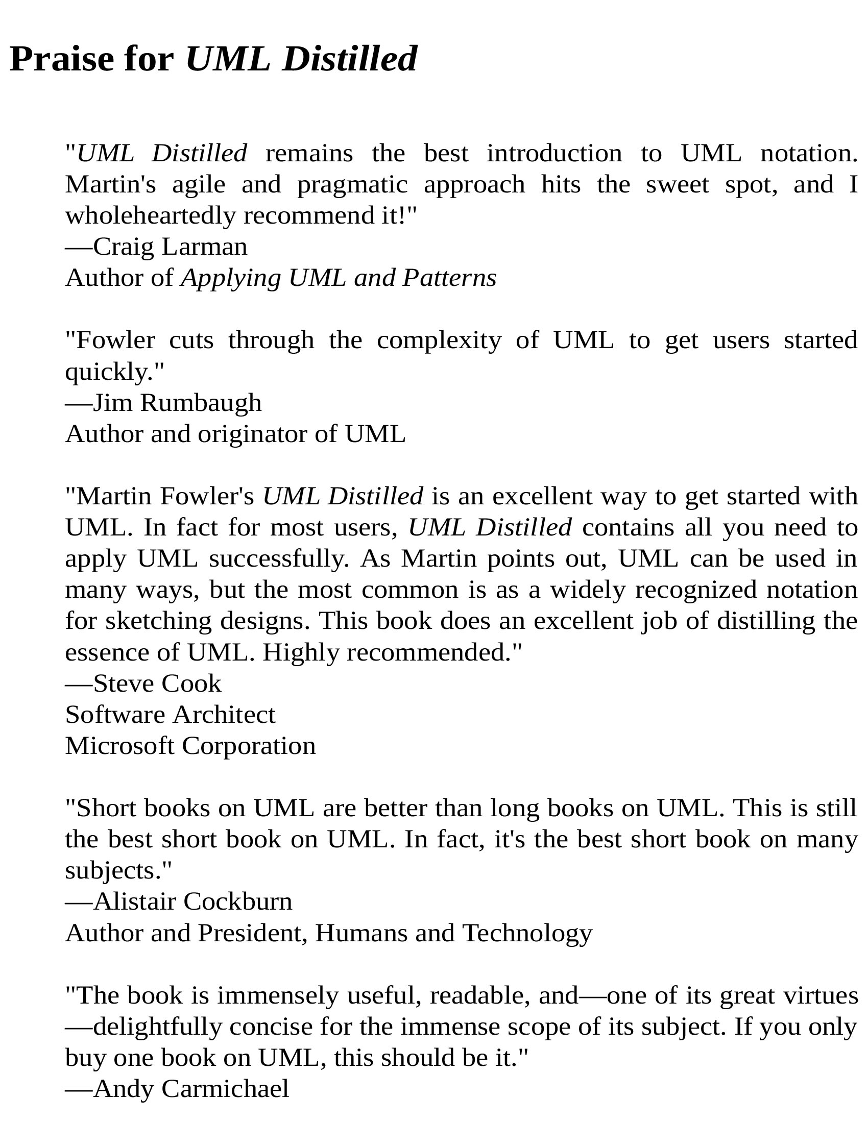 UML Distilled A Brief Guide to the Standard Object Modeling Language