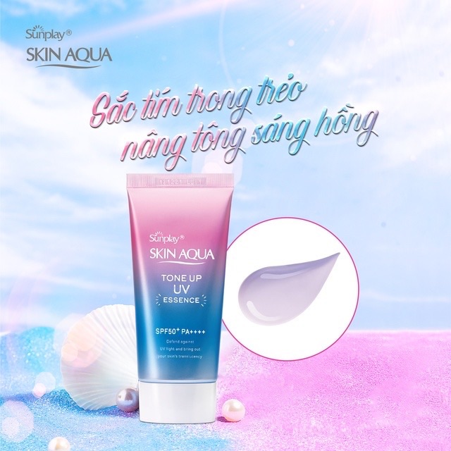 Kem chống nắng Skin Aqua Tone up UV SPF 50+ PA+ Kiềm dầu, nâng ton - nội địa Nhật + tặng nạ nhau thai cừu