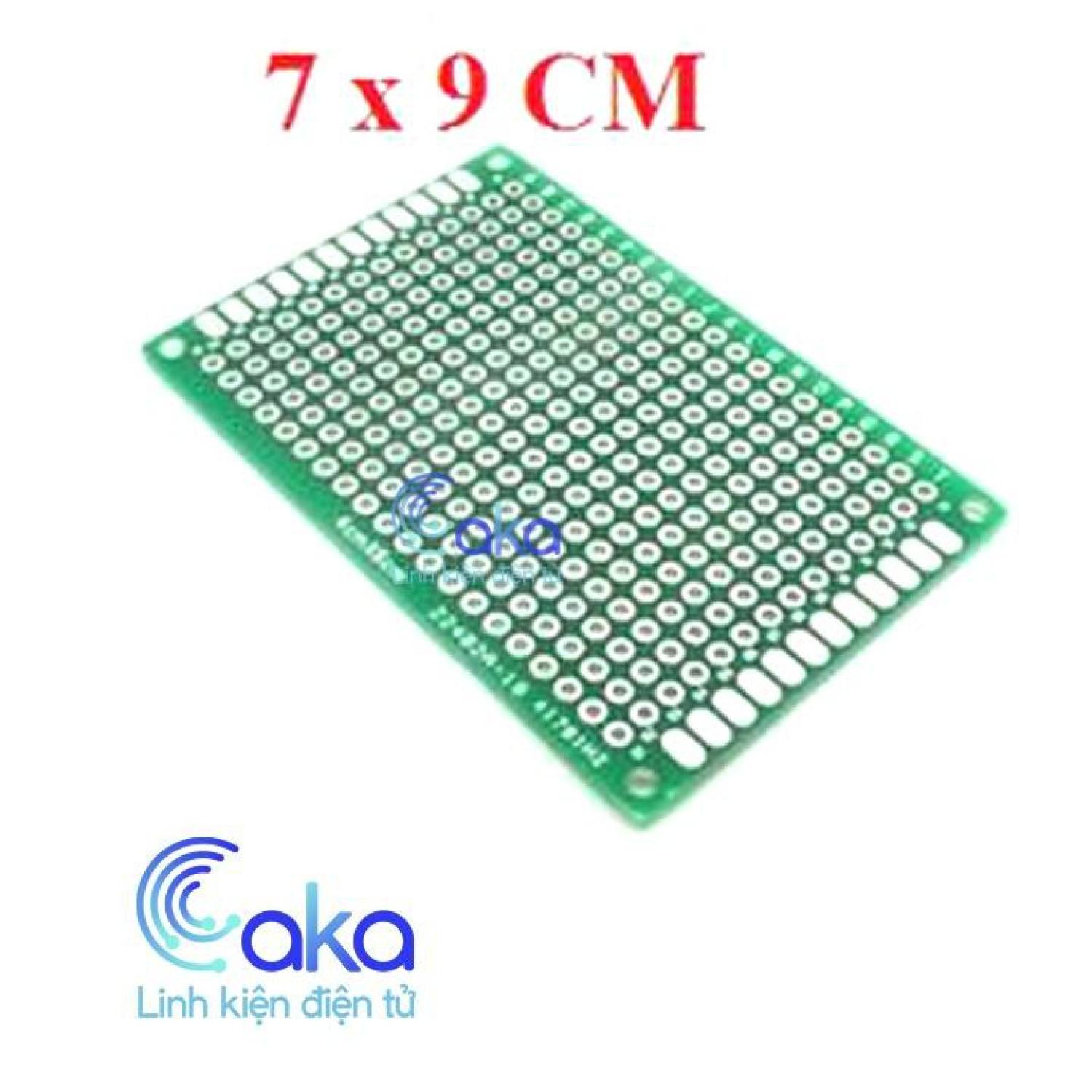 Phíp đồng đục lỗ 7x9cm 2 mặt PCB xanh loại tốt