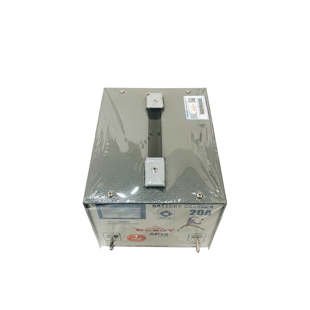 MÁY SẠC ẮC QUY ROBOT TĂNG GIẢM 20A (12V-24V, DÂY NHÔM)