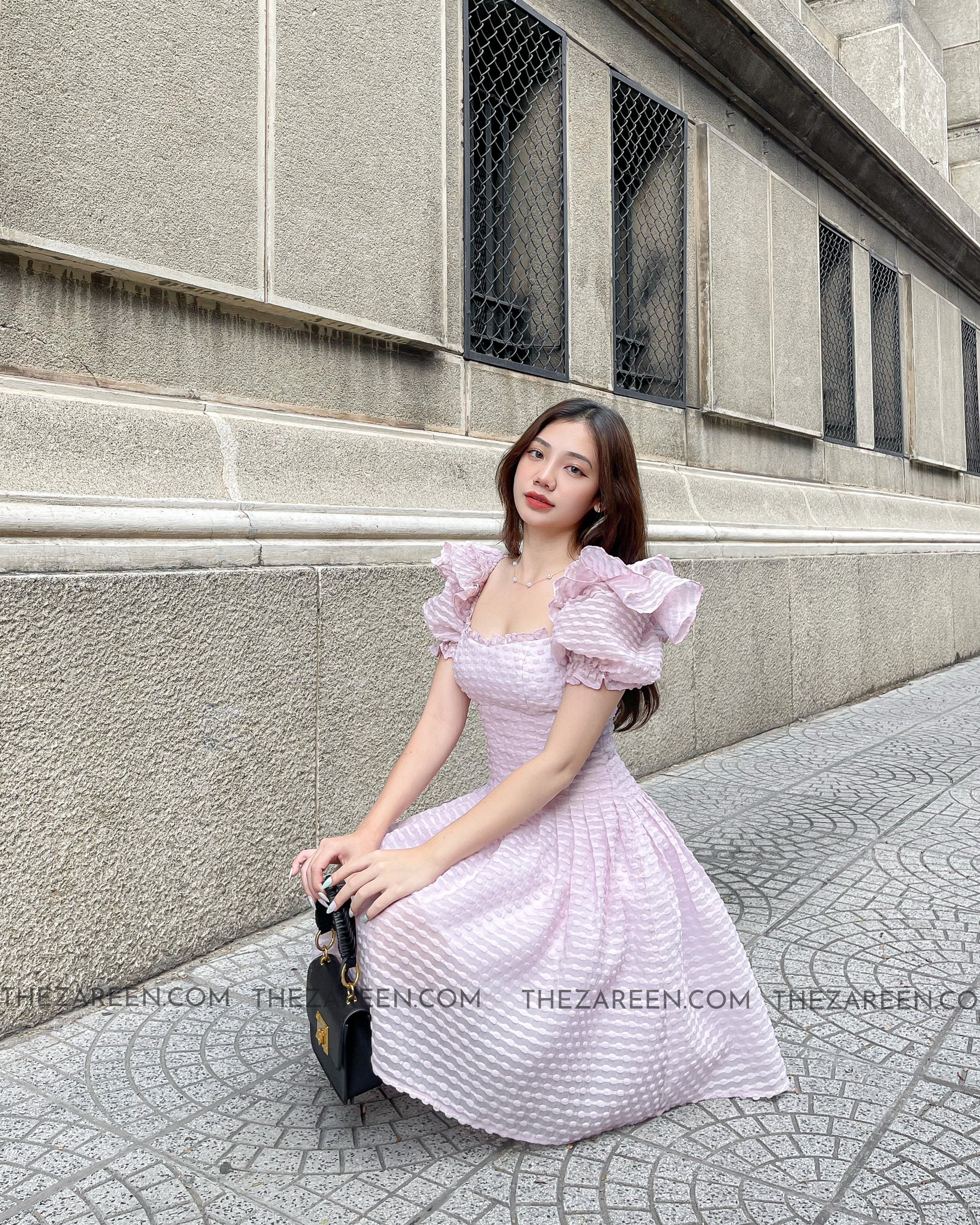 ZAREEN | ĐẦM XÒE XẾP LY EO DAX52 - TÍM