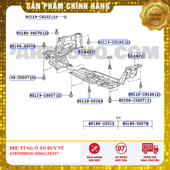 Chắn bùn gầm máy toyota vios đời 2008-2013