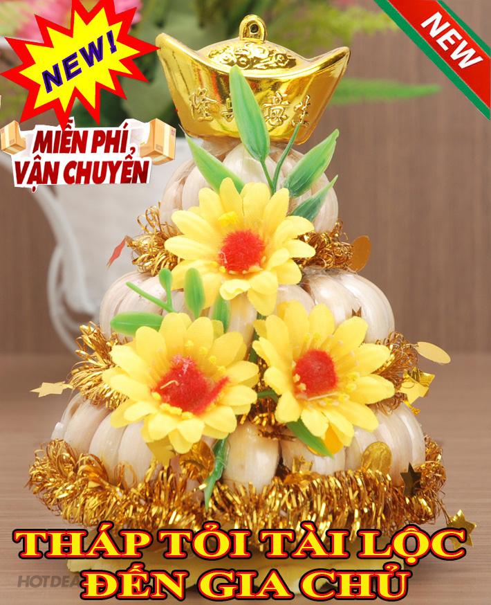 [HCM](loại 1)Cây tỏi chưng Thần TàiBông Tỏi - Tháp Tỏi Ông Địa Thần Tài May Mắnmua ngay tháp tỏi 3 tầng phong thủy cao cấp đem lại tài lộc cho gia chủ.(SALE CUỐI NĂM)