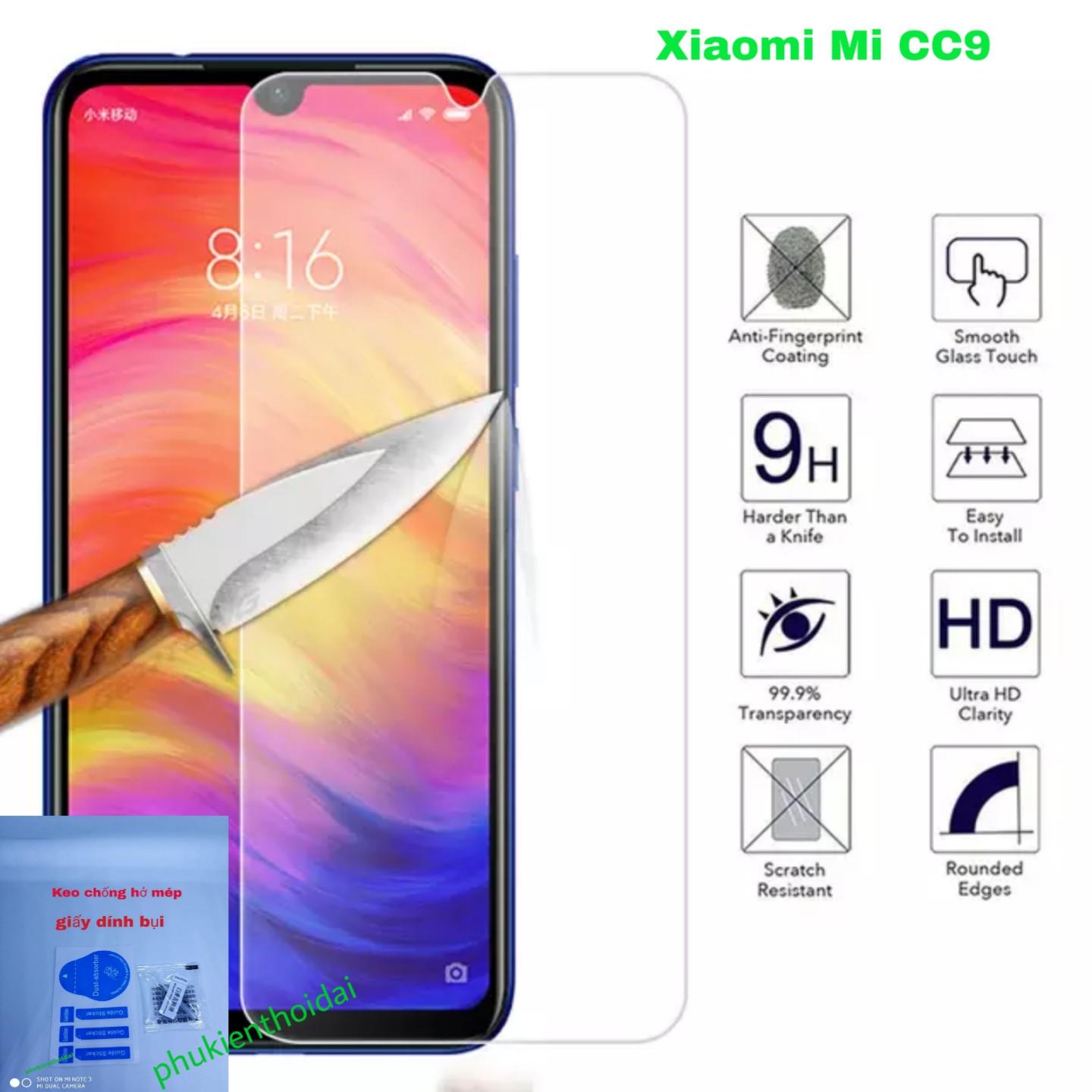 Xiaomi Mi CC9 / Mi 9 kính cường lực trong suốt 9H / 2.5D tặng keo chống hở mép