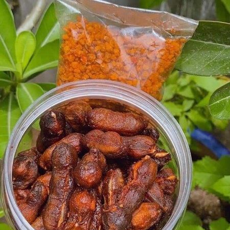 (Hủ 500gr) Me Lào sấy tách vỏ kèm muối ớt chấm