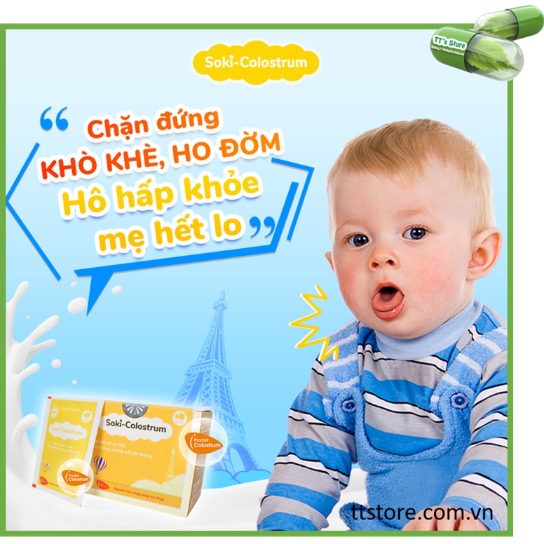 [HCM]SOKI COLOSTRUM [Hộp 20 gói] - Sữa non tăng sức đề kháng [sokicolostrum sokitium soki tium]