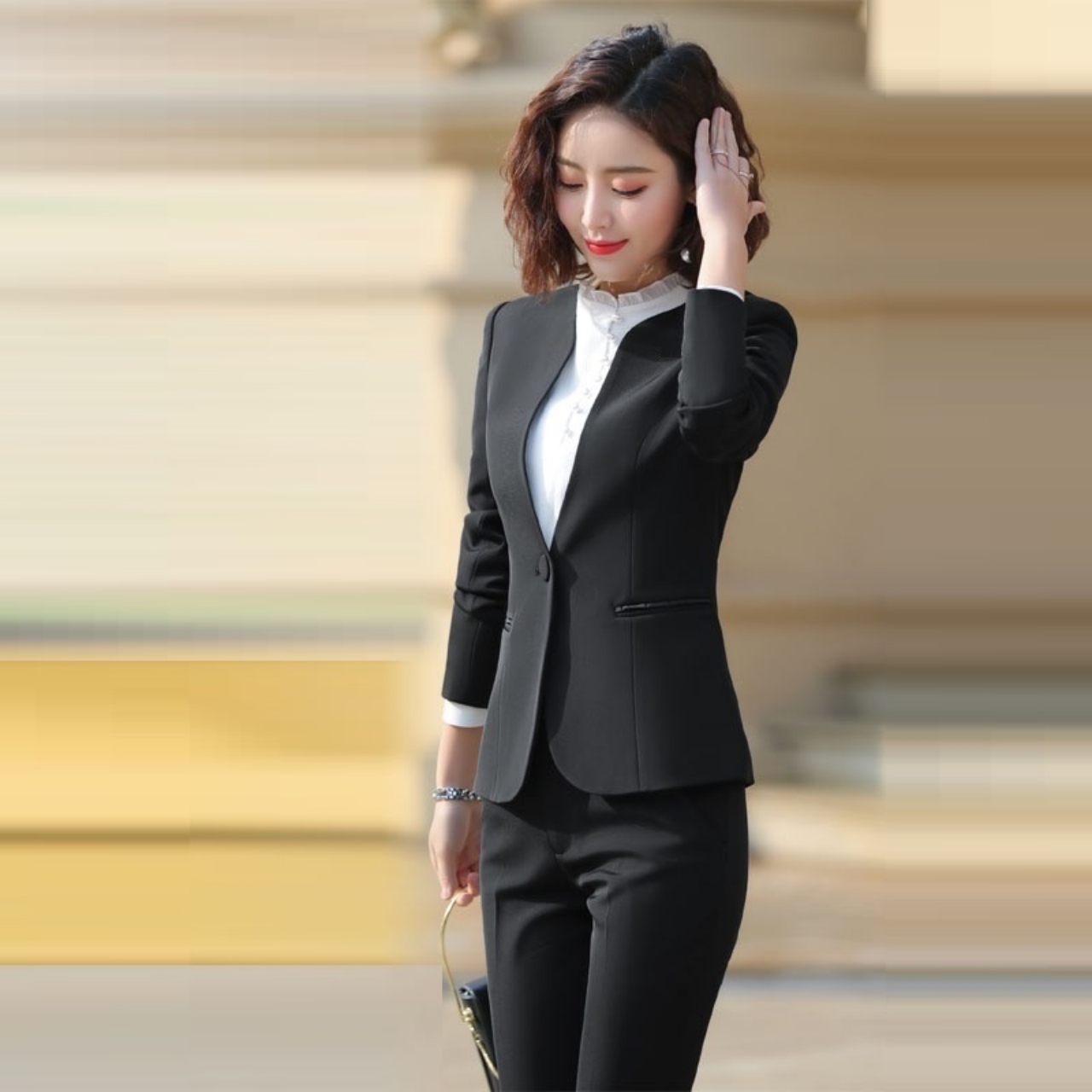 Women work suit long sleeve suit pants tj31