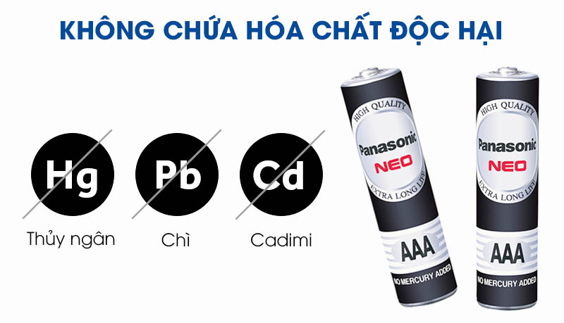 Vỉ 2 viên pin đũa Panasonic (AAA) chính hãng