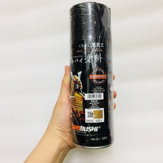 Sơn xịt samurai - k414 màu xám kim loại 400ml