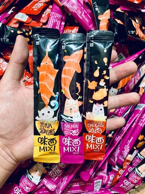 Súp Thưởng Patê Cao Cấp Mixi Đa Dạng Mùi Vị - Thức Ăn Soup Thưởng Huấn Luyện Mèo Cưng