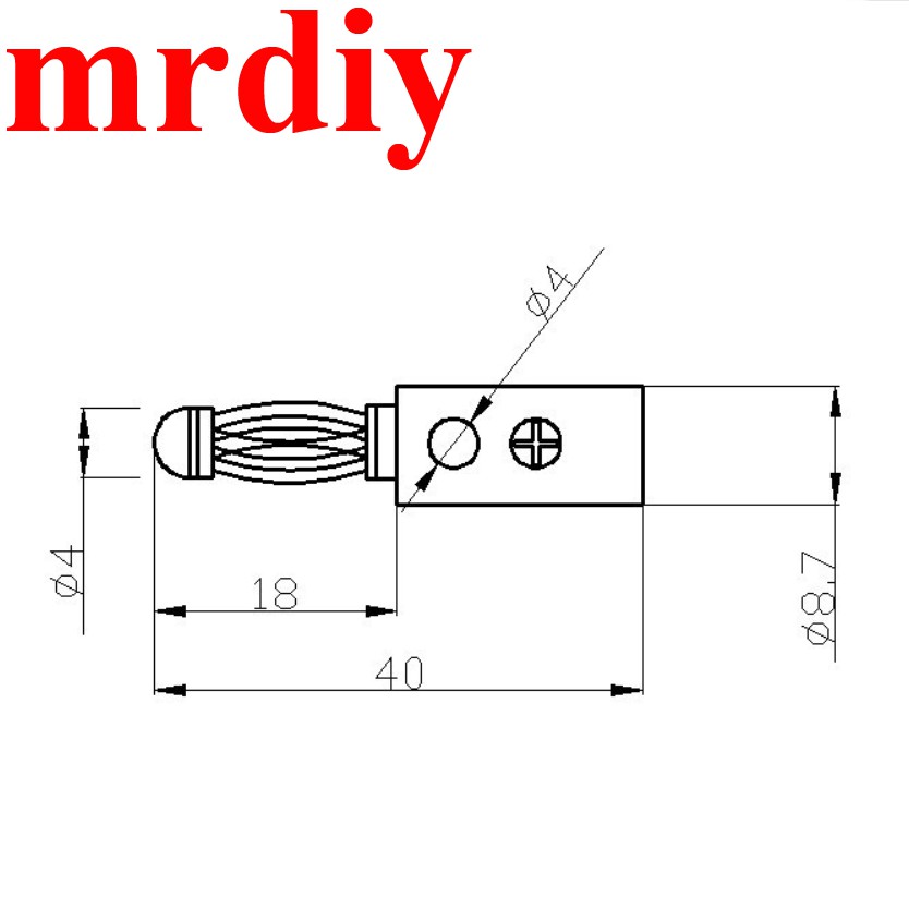 Jack Bắp Chuối 4mm Mạ Đồng Đực - Cái
