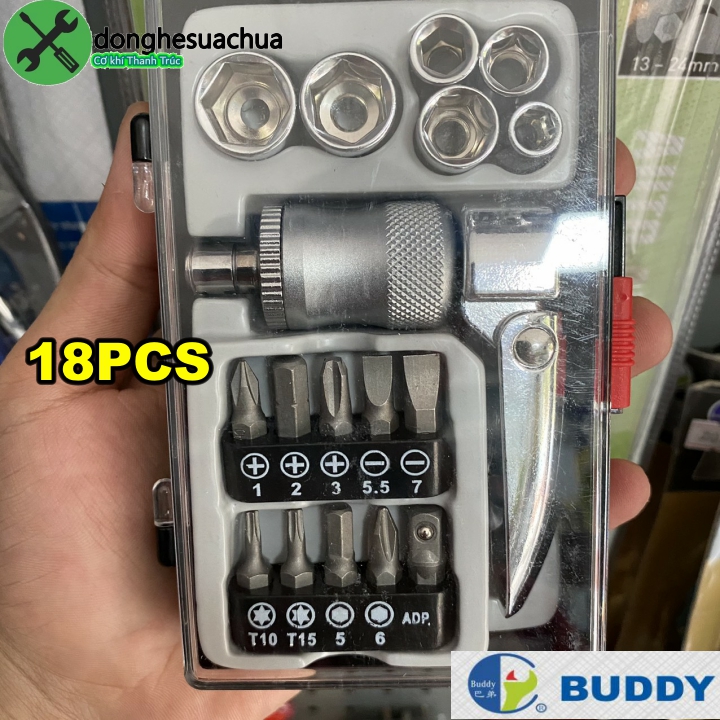 [HCM]Bộ vít vặn đa năng 18 chi tiết Buddy BA0034