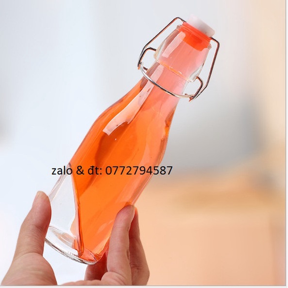 Chai thủy tinh nắp gài gọng sắt 250ml