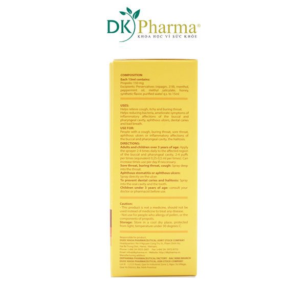 Xịt họng giảm ho keo ong Propobee Spray (Lọ 15ml)