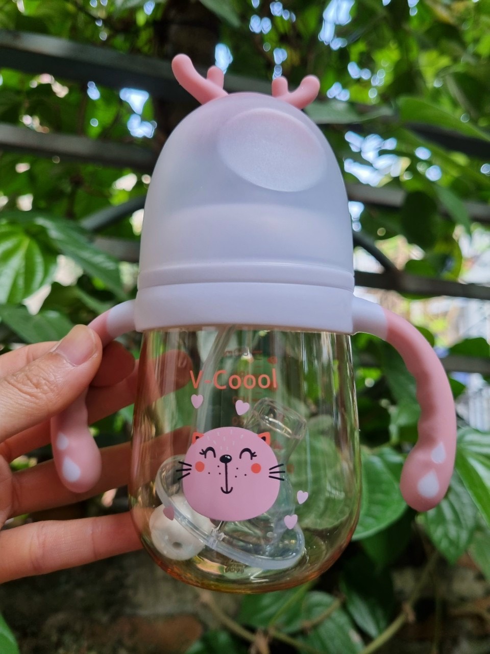 Bình Sữa PPSU hình mèo Kitty 240ML/300ML Cổ Rộng