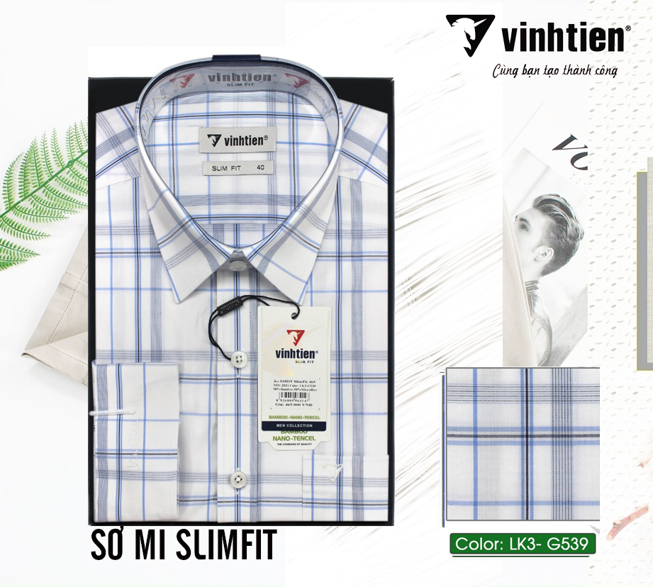 ÁO SƠ MI DÀI TAY SLIMFIT VĨNH TIẾN G539
