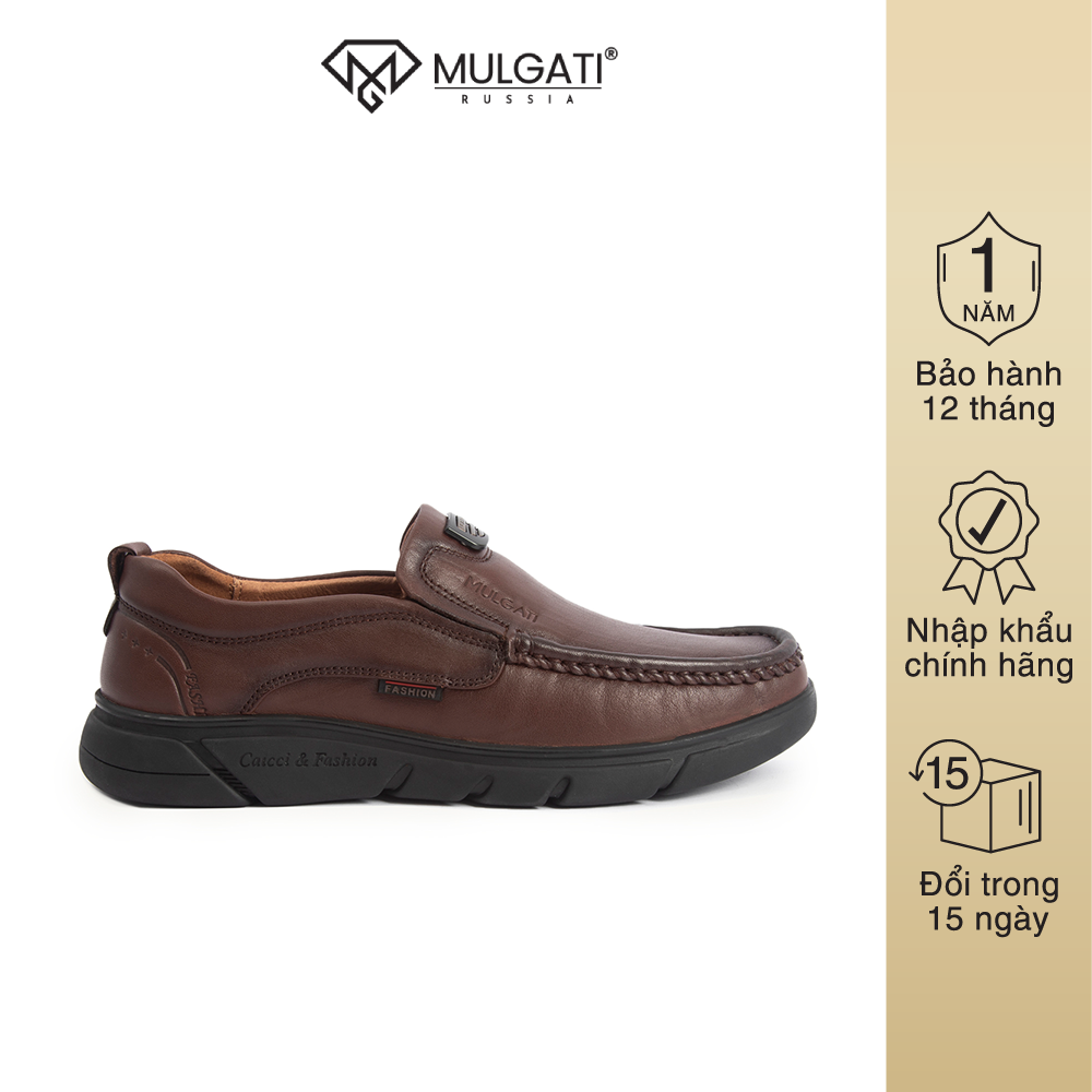 Giày da nam mulgati basic driving đế cao su - 21307