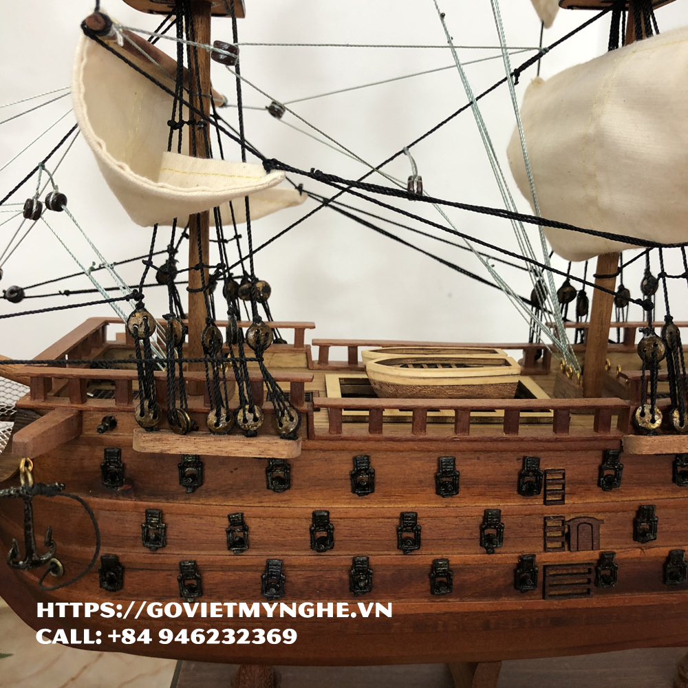 Mô hình tàu thuyền chiến cổ HMS Victory thân 80 MNVTB32