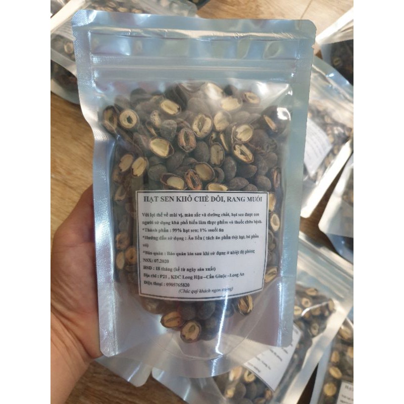 Hạt sen rang muối thủ công, 500gr