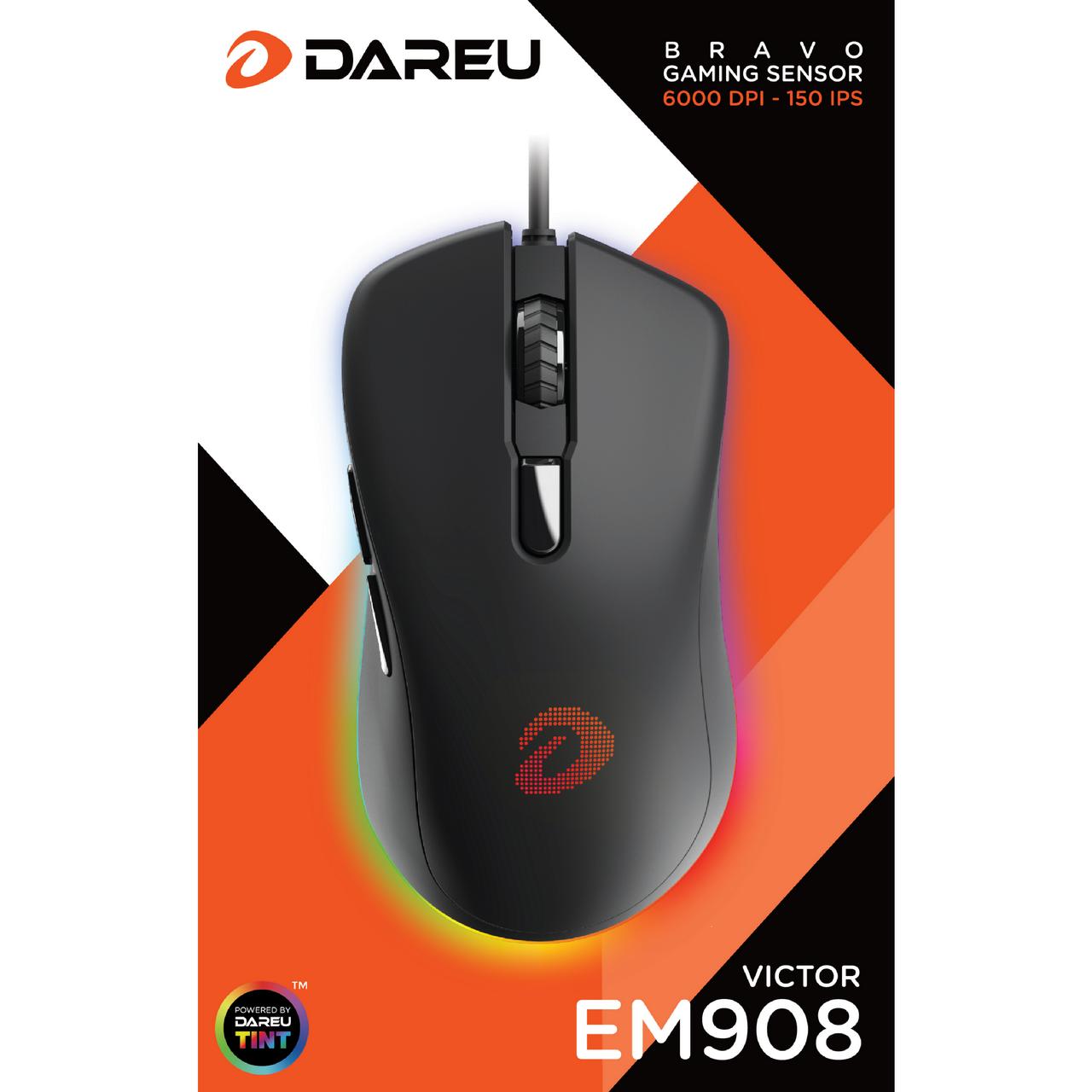 CHUỘT GAMING DAREU EM908 (LED RGB, BRAVO SENSOR)