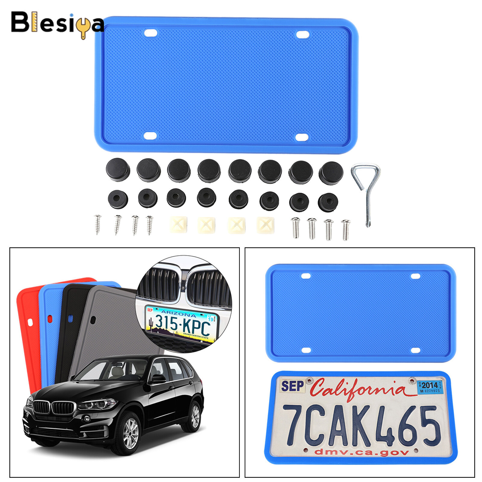 Blesiya Khung Biển Số Bằng Silicon, Giá Đỡ Có Ốc Vít