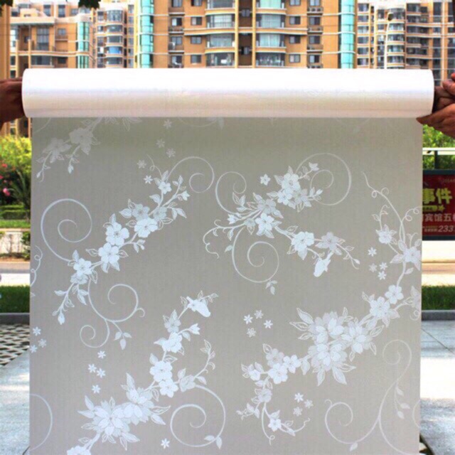 5M decal dán kính hoa leo khổ 45 cm keo sẵn