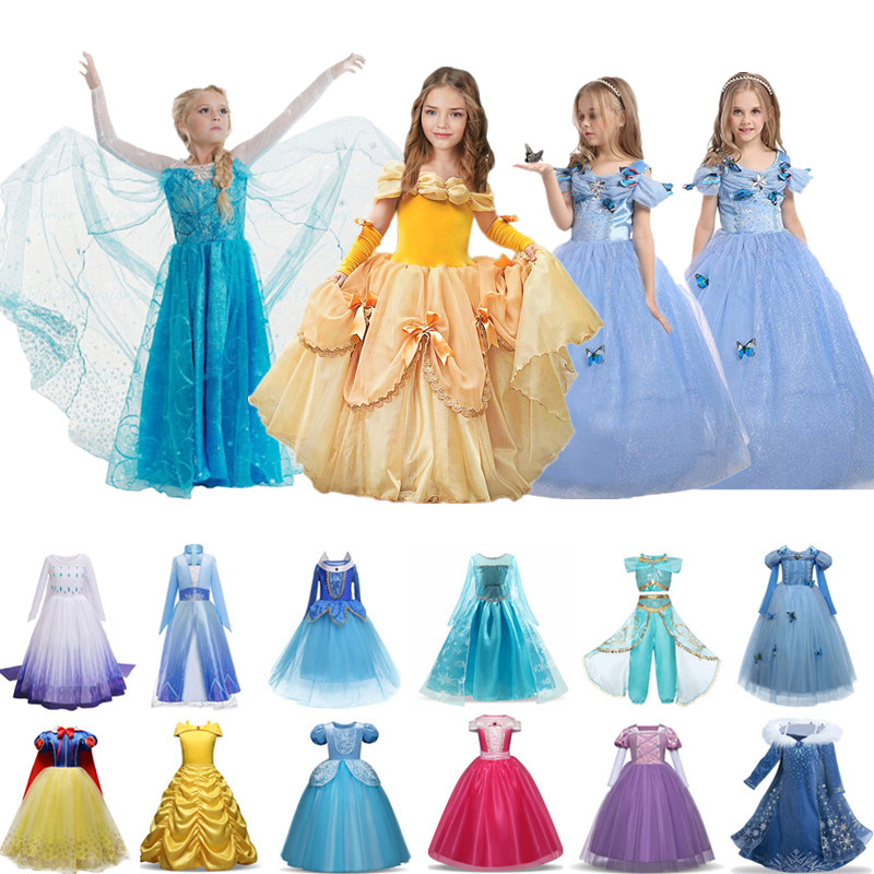 Mua Online Váy đầm công chúa Elsa trang phục hóa trang Elsa đính kim tuyến cho  bé gái kèm tà dài Tặng bộ phụ kiện E149  Khuyến mãi giá rẻ 244000 đ