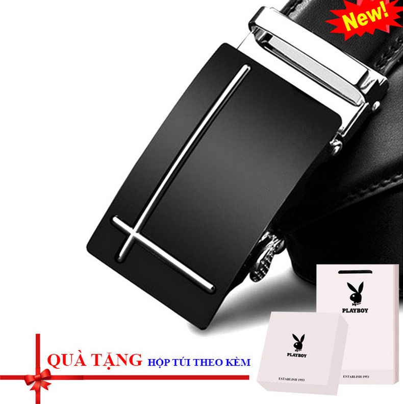 Bộ quà tặng cao cấp 2021 - Thắt lưng / dây nịt nam khóa tự động (đầy đủ túi hộp hãng)