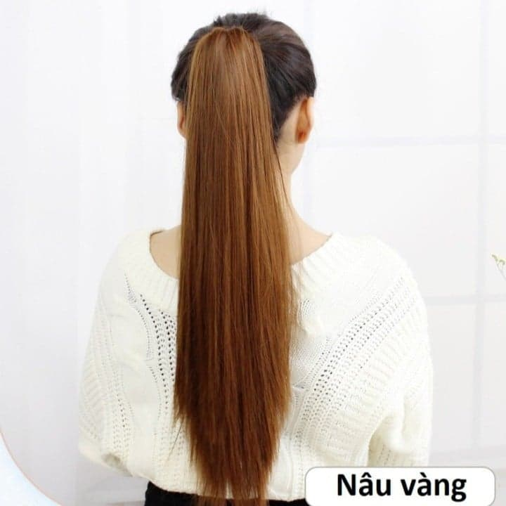 Tóc giả nữ ngoặm thẳng dài, tóc giả kẹp, đuôi tóc giả