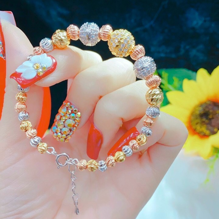 [HCM][KHUYẾN MÃI LỚN] [Vòng Tay Bi 3 Màu Hot Hit ] HL21205 - Mạ Vàng 18k Đá Cao Cấp Sáng Như Vàng Thật Giống Thật 99% Cam Kết Không Đen Không Ngứa Chất Liệu Bạc Pha Hợp Kim Cao Cấp