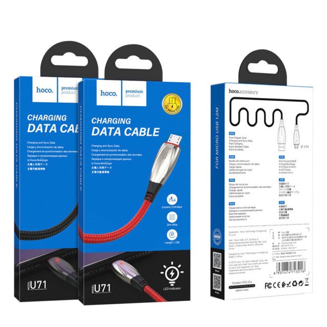 Cáp sạc cao cấp Hoco U71 Micro USB 1.2M