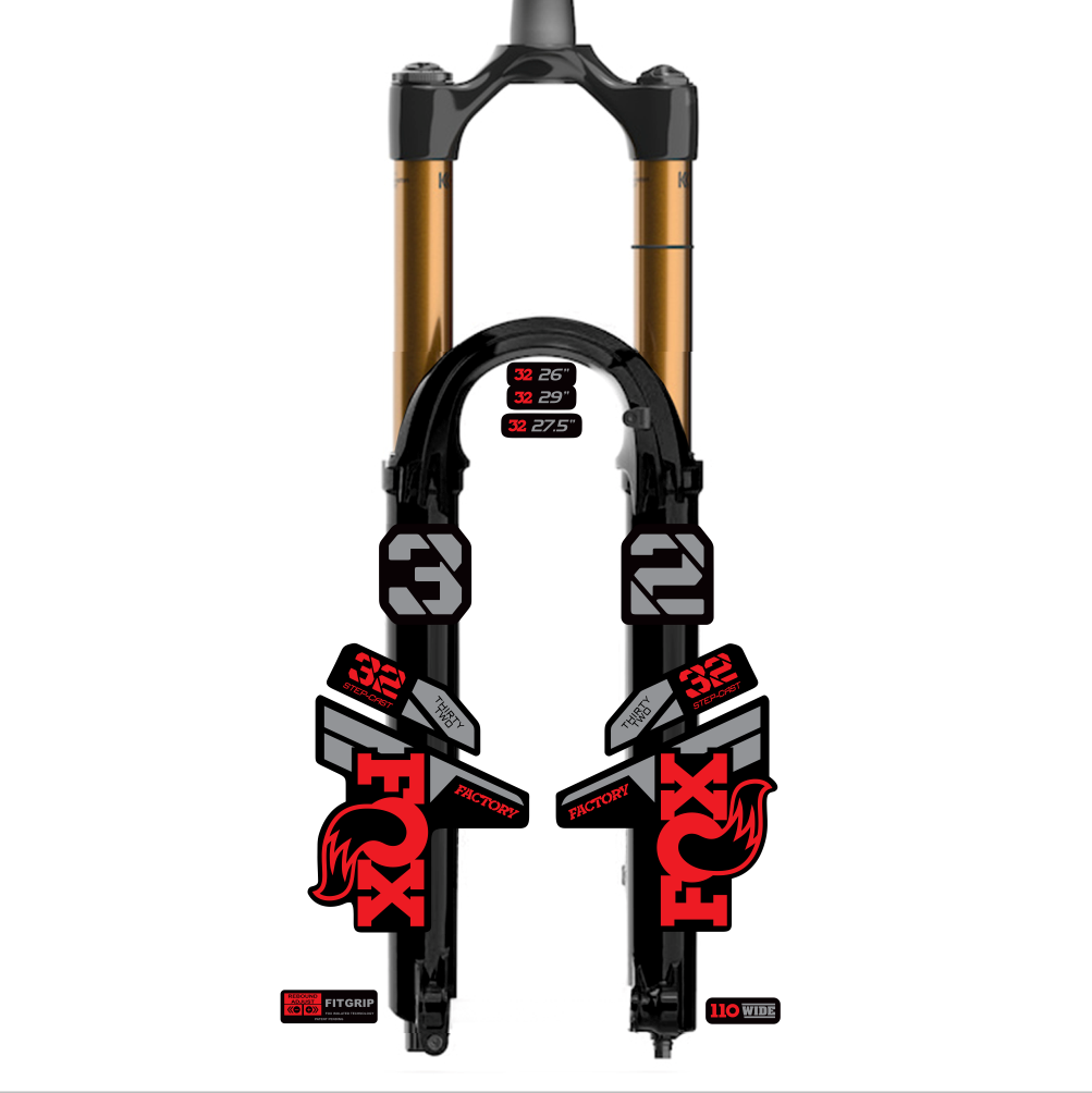 tem decal dán phuộc xe đạp địa hình Fox kashima 32 2022 | cheetahdecals.com