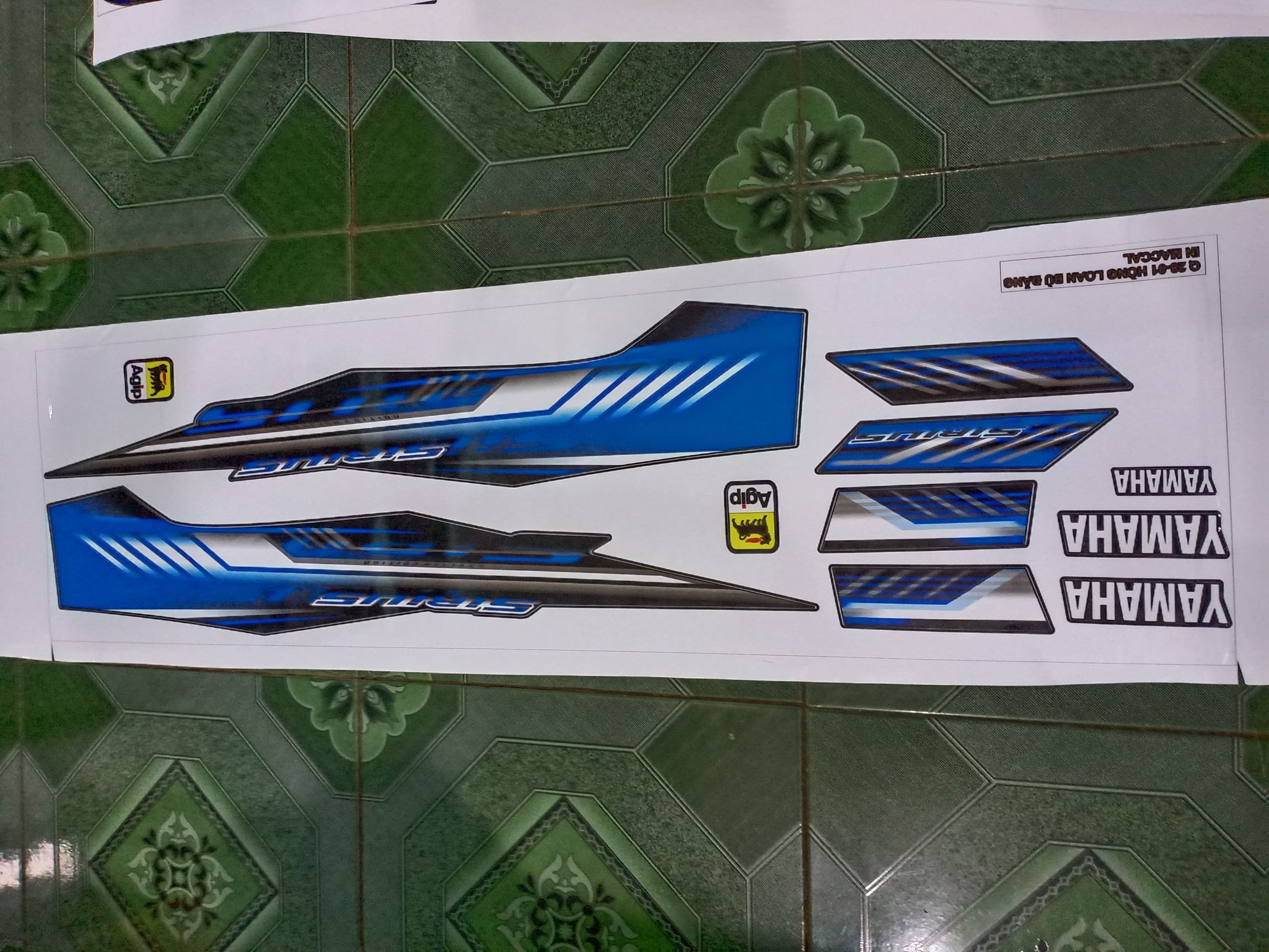 Tem rời sirius xanh xe đen