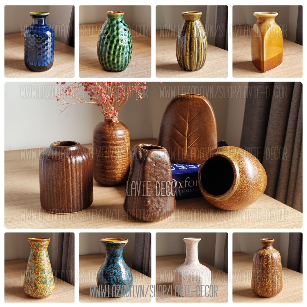 Lọ hoa mini men hỏa biến Bát Tràng