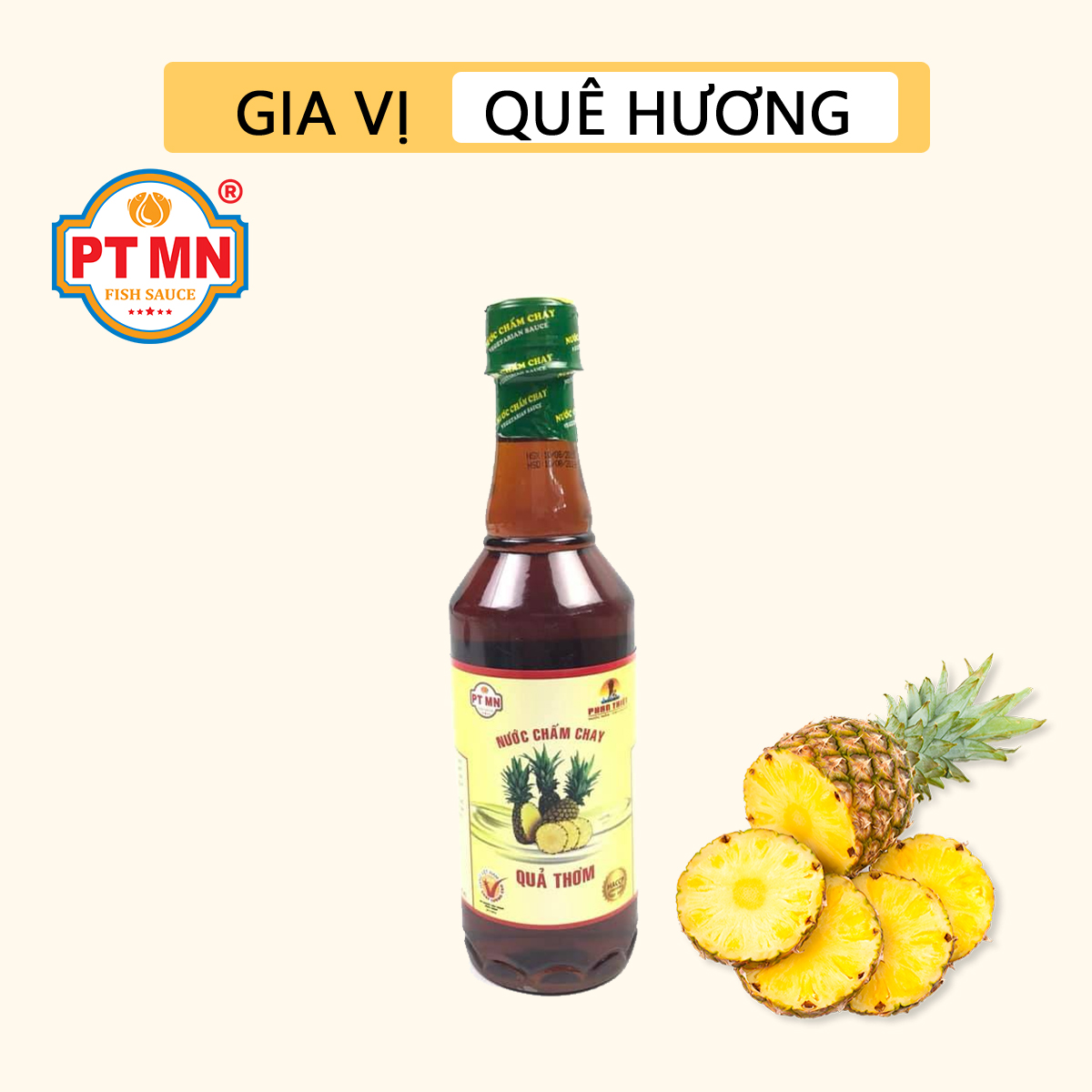 Nước mắm chay Phan Thiết Mũi Né từ trái thơm 500ml (chai nhựa)