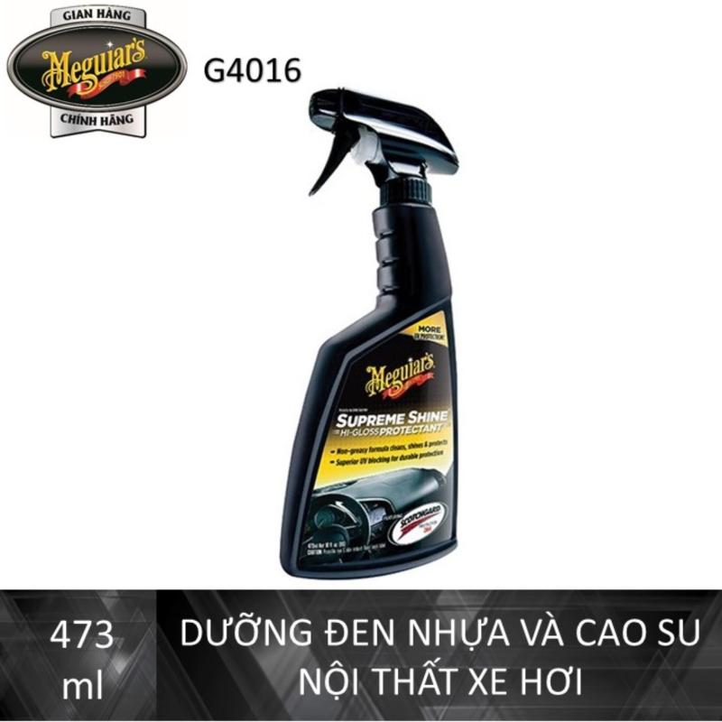 Meguiars Dưỡng đen nhựa, cao su nội thất - độ bóng cao - Supreme Shine Protectant - G4016, 473 ml