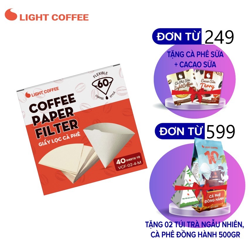 Giấy lọc cà phê 40 cái - LIGHT COFFEE màu trắng