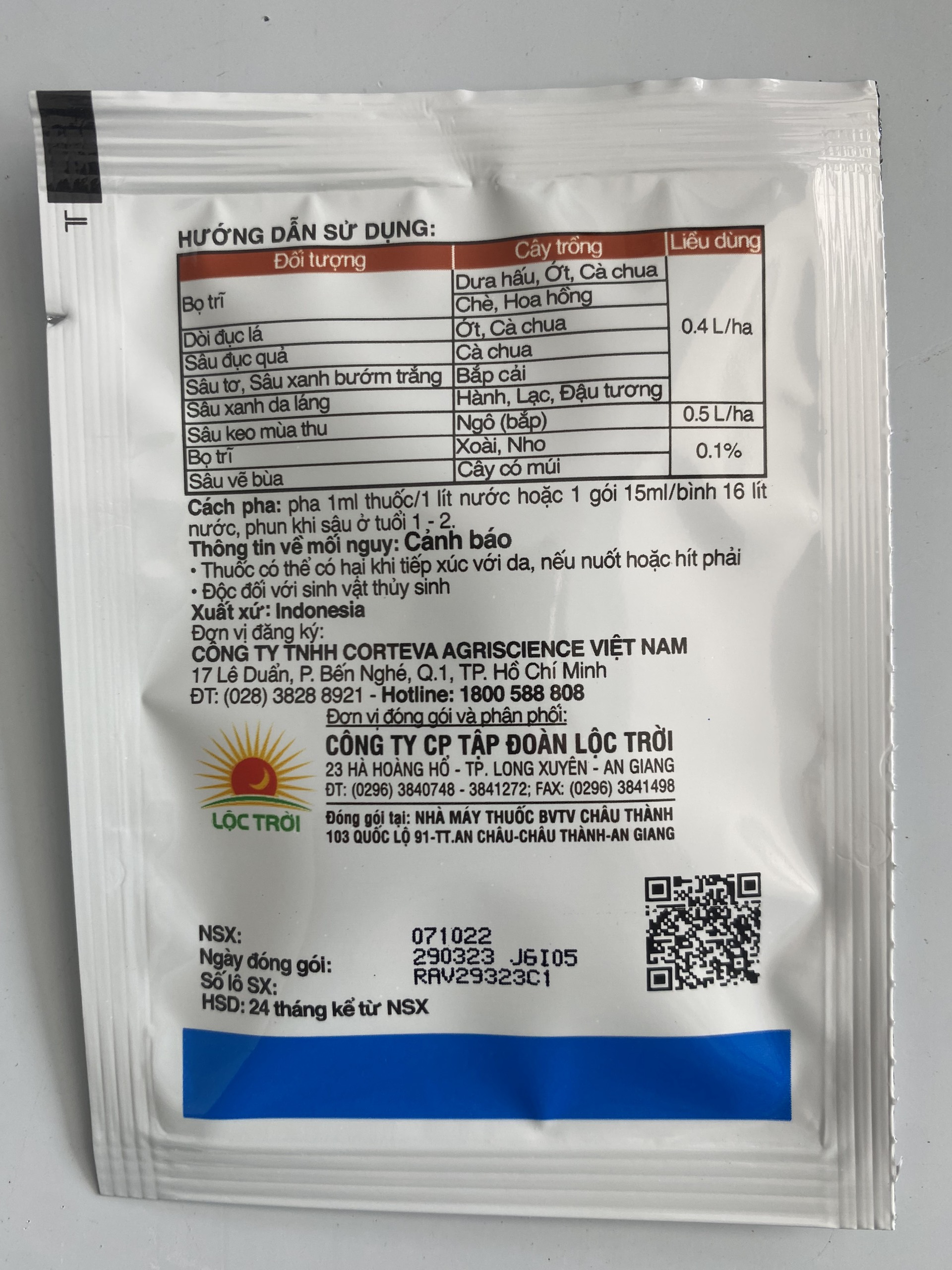 Thuốc Trừ Sâu Radiant 60SC gói 15ml