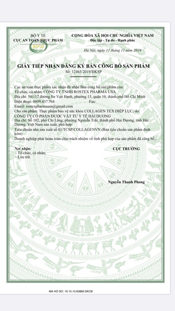[HCM][Chính hãng] Diệp lục COLLAGEN TEX dạng gói