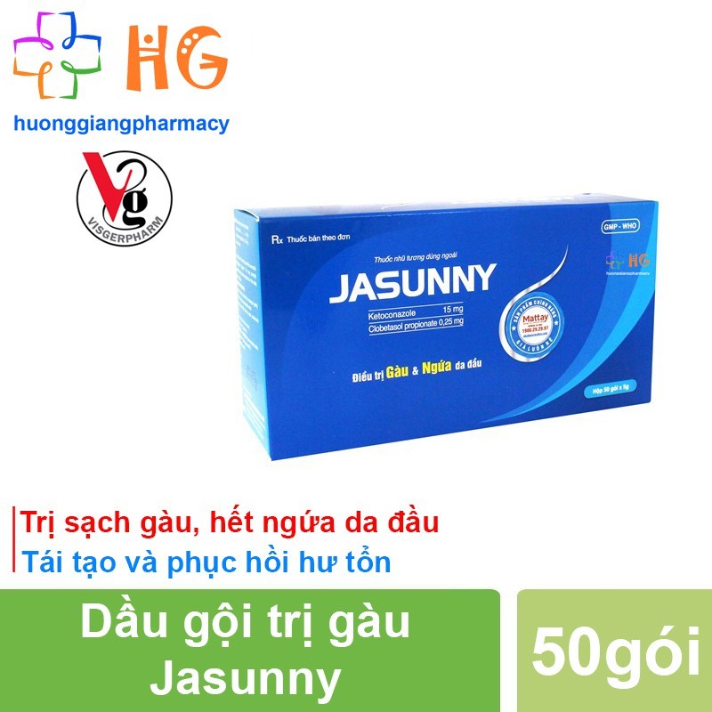 Dầu gội dược liệu Jasunny - Giúp sạch gàu, hết ngứa, tái tạo và phục hồi hư tổn (Hộp 50 gói) giá rẻ
